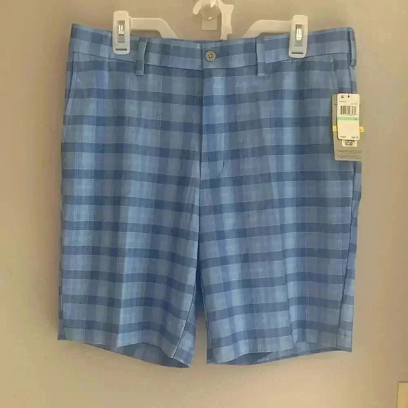 Men’s PGA Tour Plaid Moisture Wicking Performance Stretch Sun Protection Shorts - Picture 1 of 10